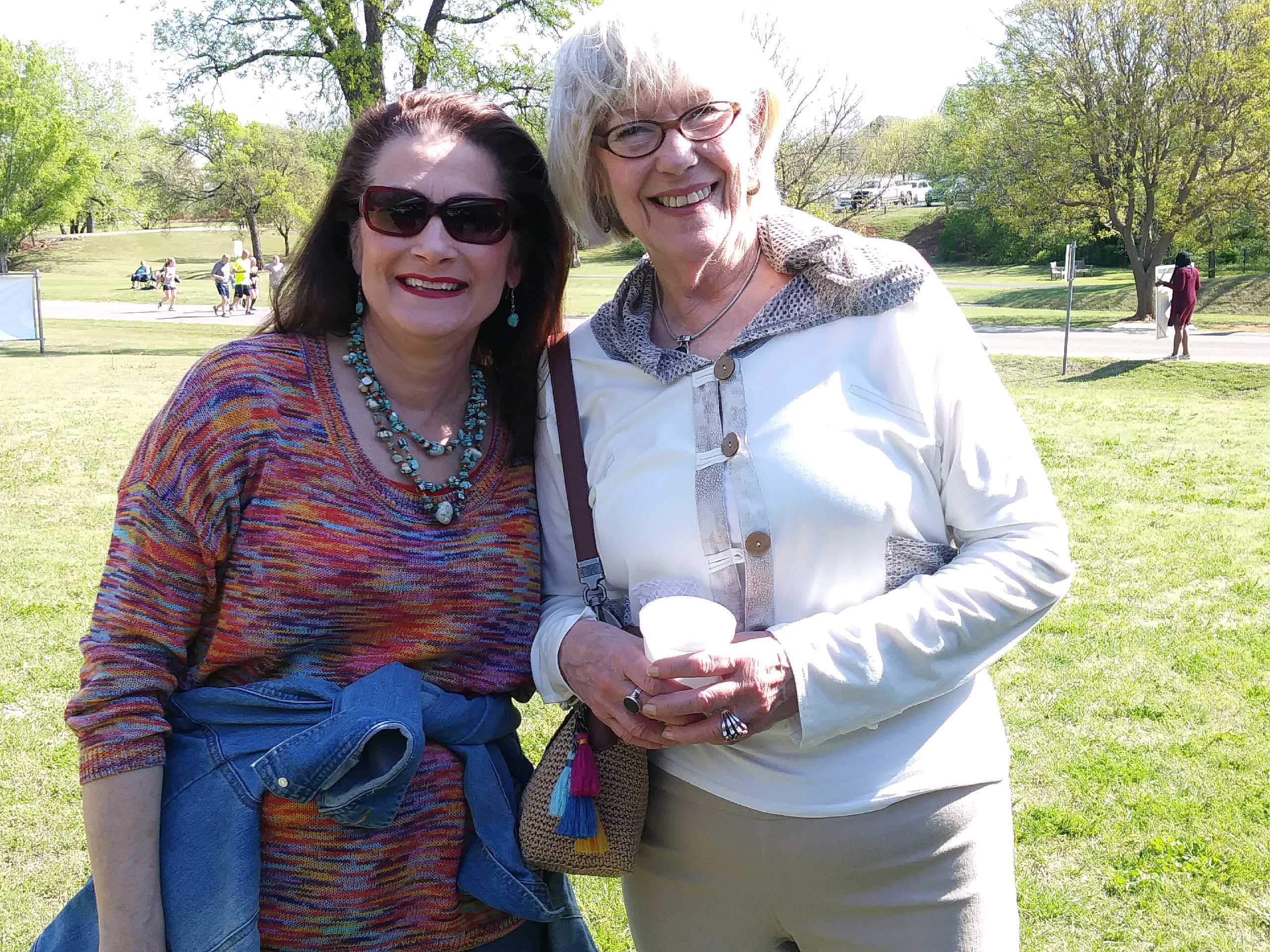 Two women standing next to each other.