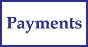 Payments text with blue border.